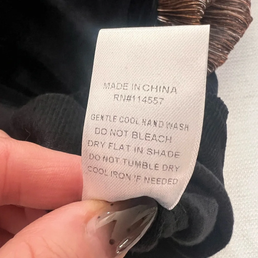 THML Black Velvet Top with Gold Ruffle Sleeves, NWOT - Picture 13 of 13